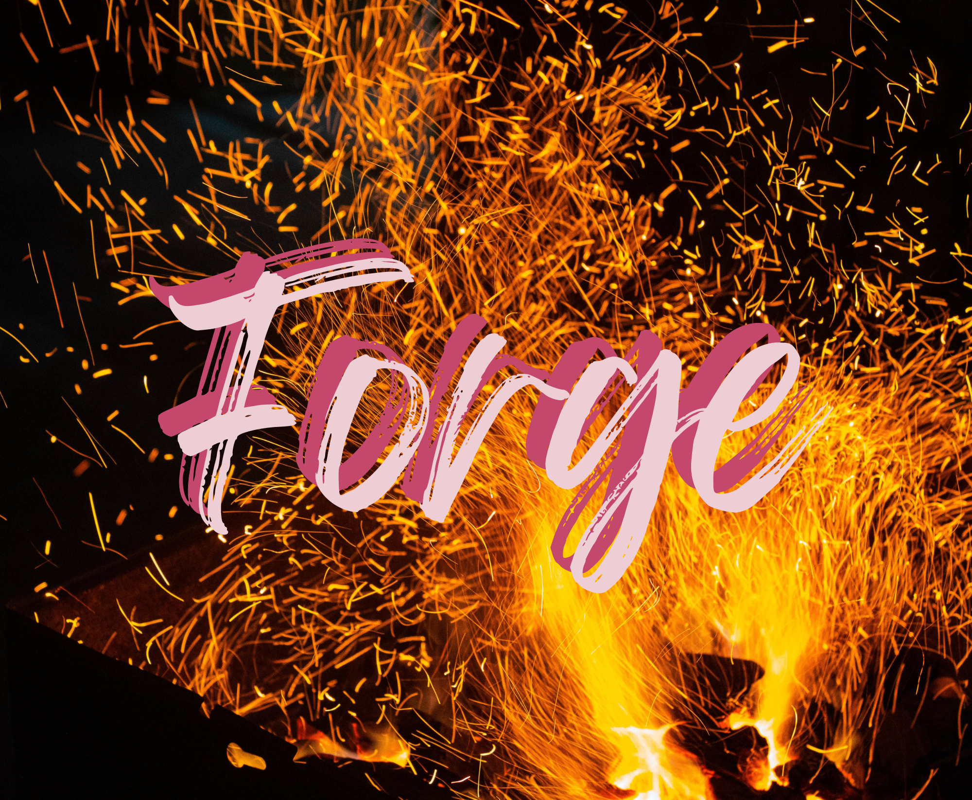 The word Forge appears over a fire