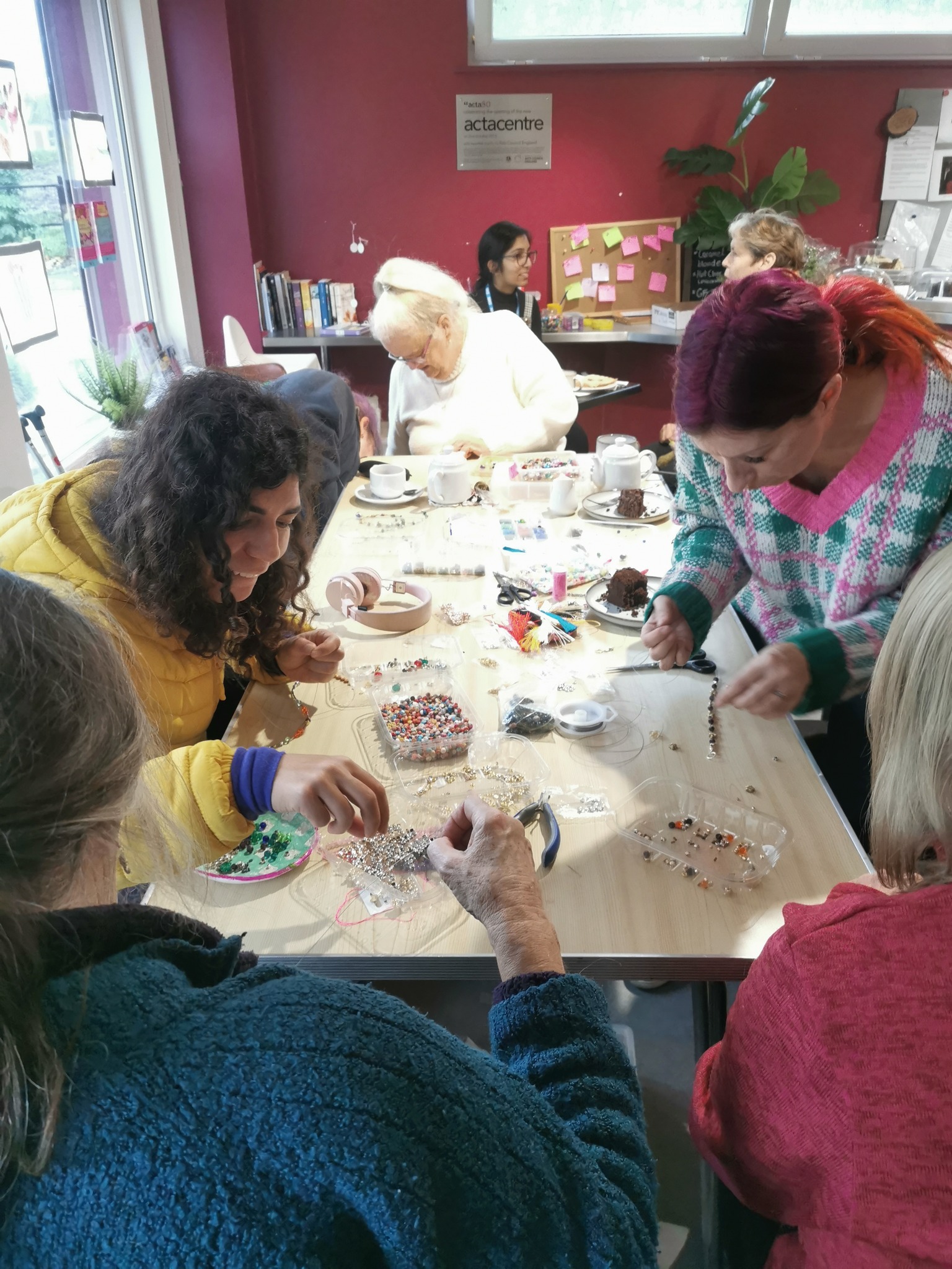 A jewellery making workshop at the Creative Wellbeing Cafe